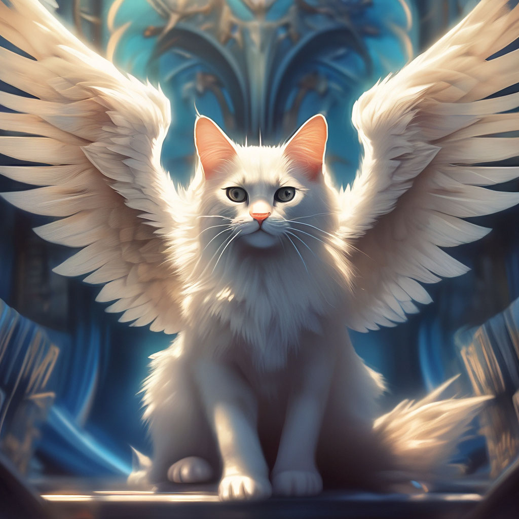 Кот с крыльями, арт» — создано в Шедевруме
