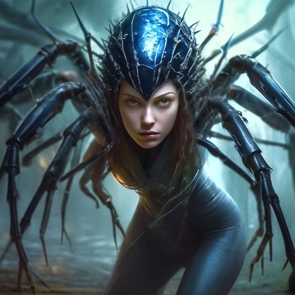 «Морф гибрид симбиоз женщина и паук…» — картинка создана в Шедевруме