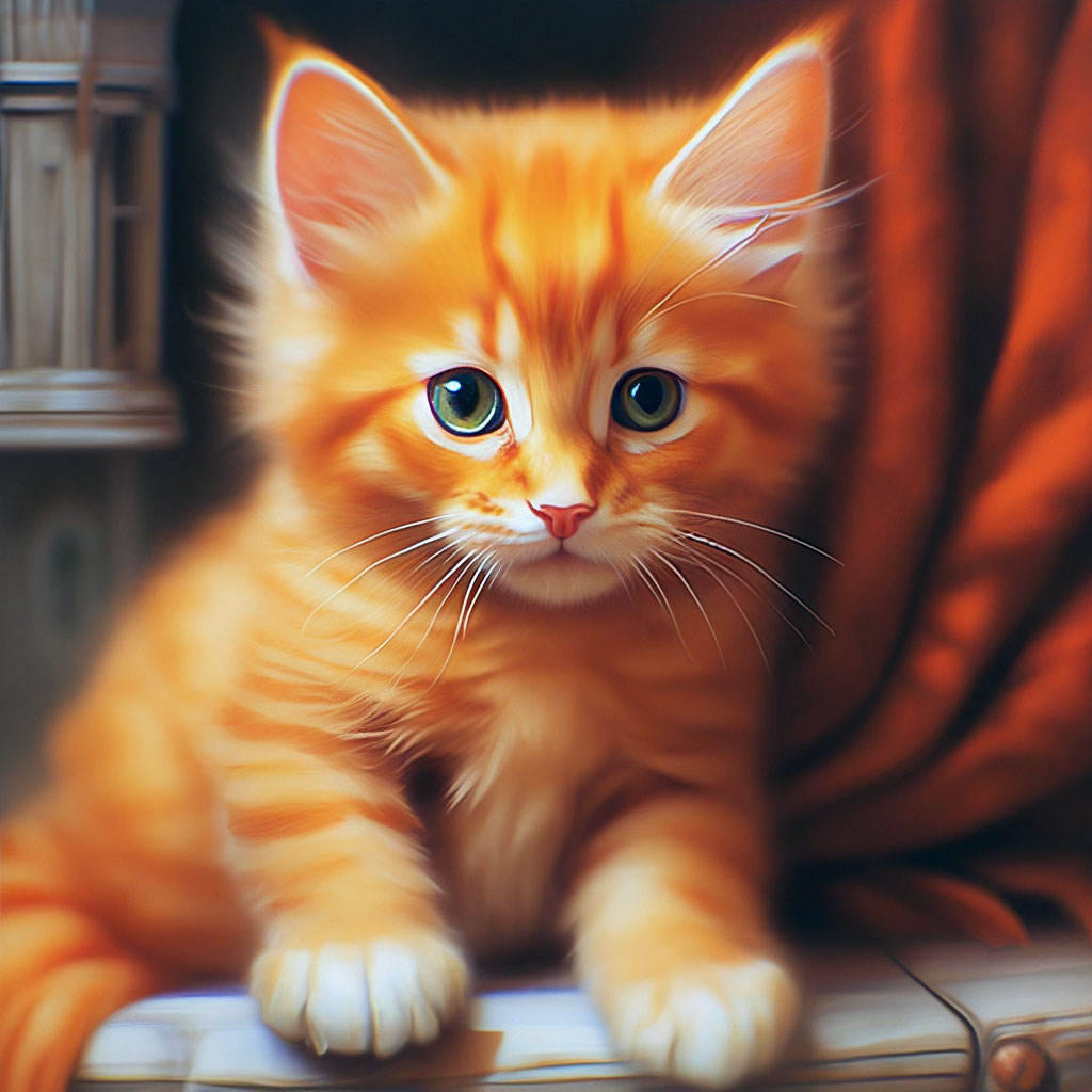 Оранжевый котёнок» — создано в Шедевруме