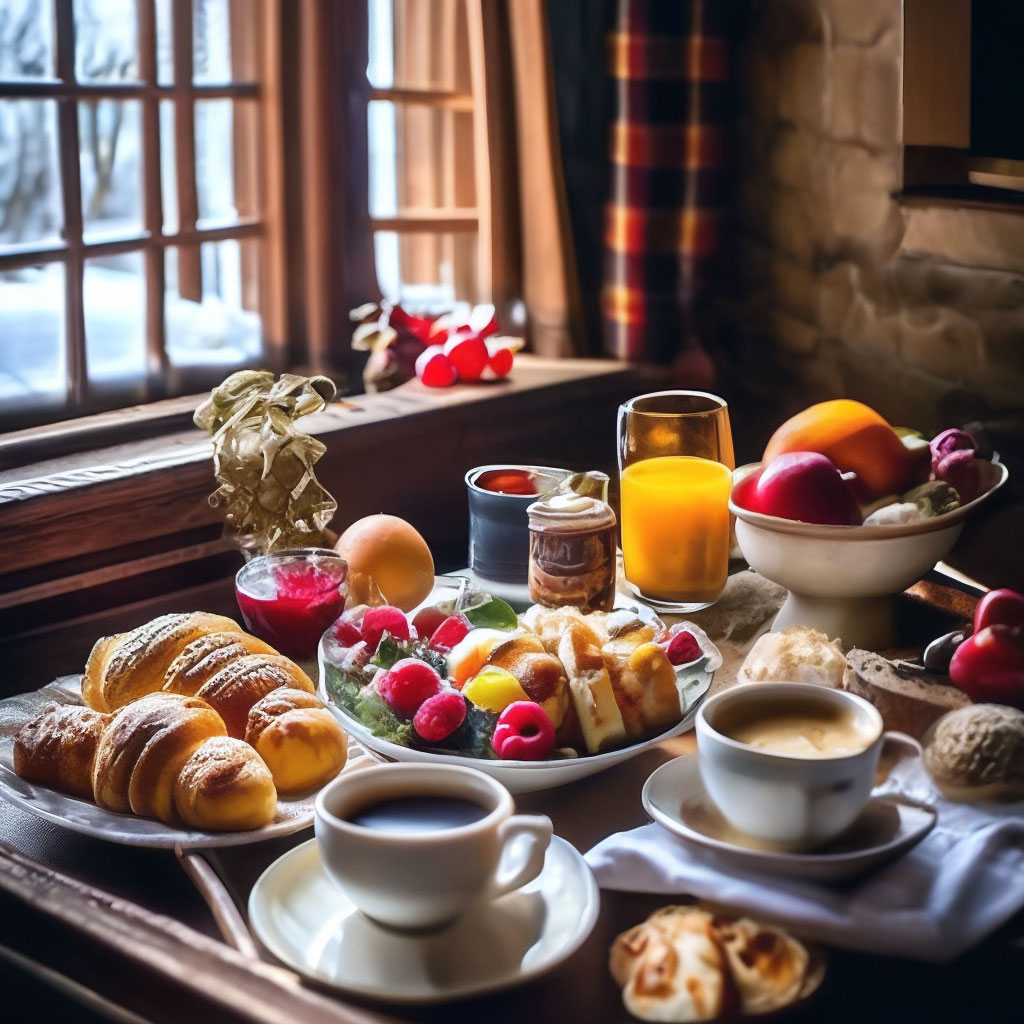 Доброе утро,завтрак с кофе,изобилие…» — создано в Шедевруме