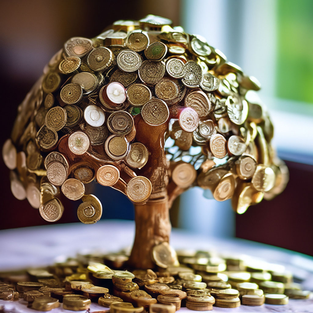 Картина «денежное дерево» из монет своими руками