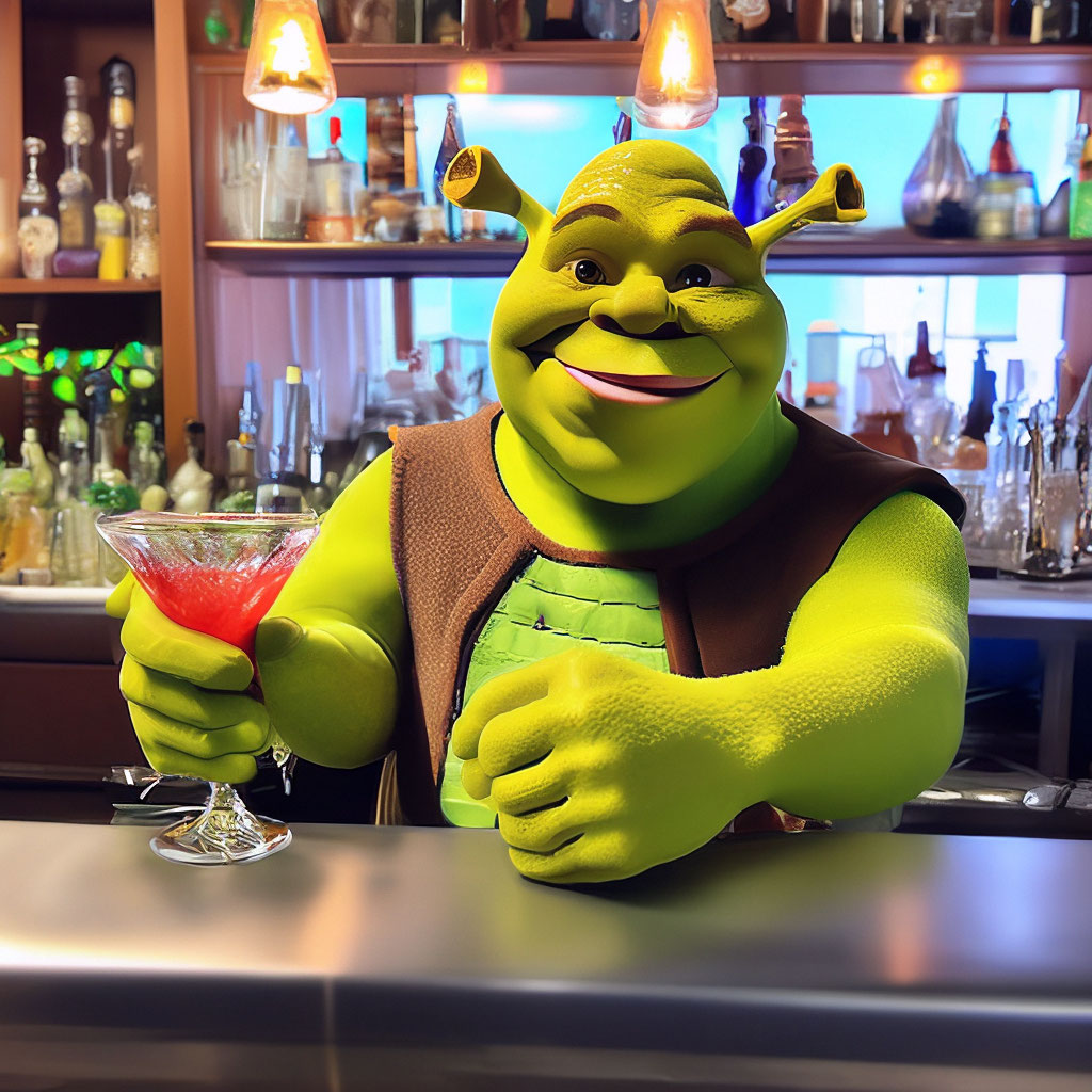 Shrek the bartender&quot; — image created in Shedevrum