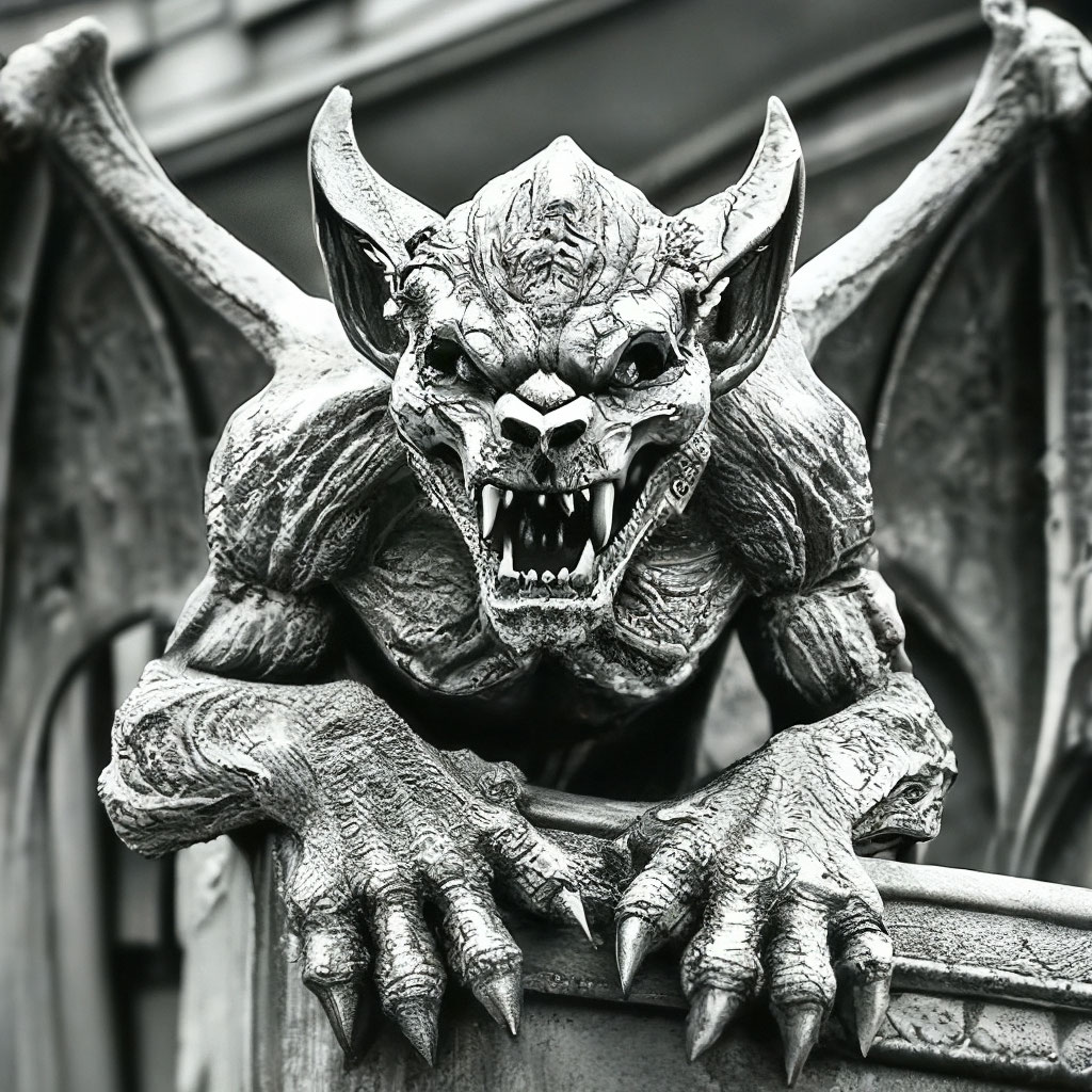 Gargoyle horror wings claws fangs scary, high quality ,black