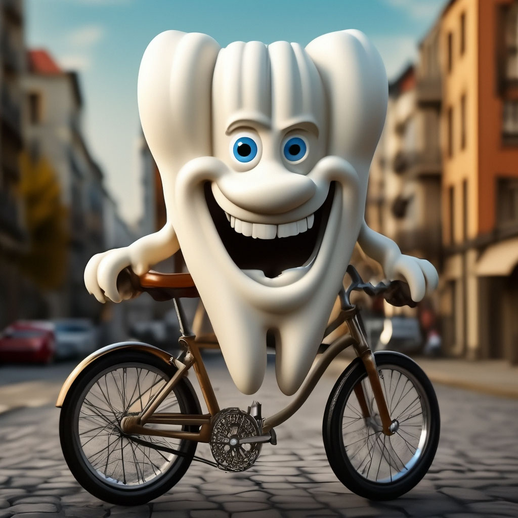 Гибрид зуба и велосипеда, веселая …» — создано в Шедевруме