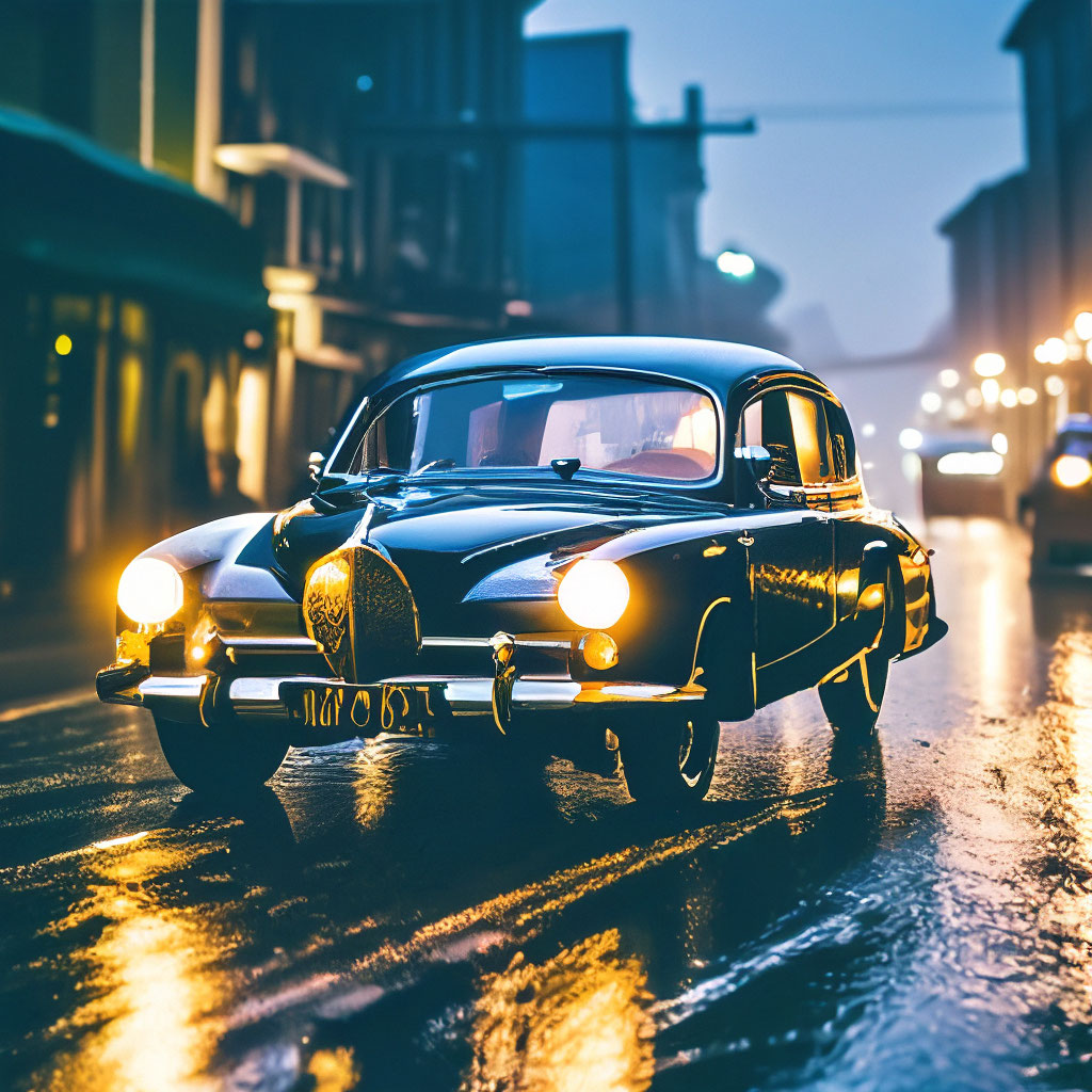 «Красивый машина с красивыми фарами, …» — создано в Шедевруме