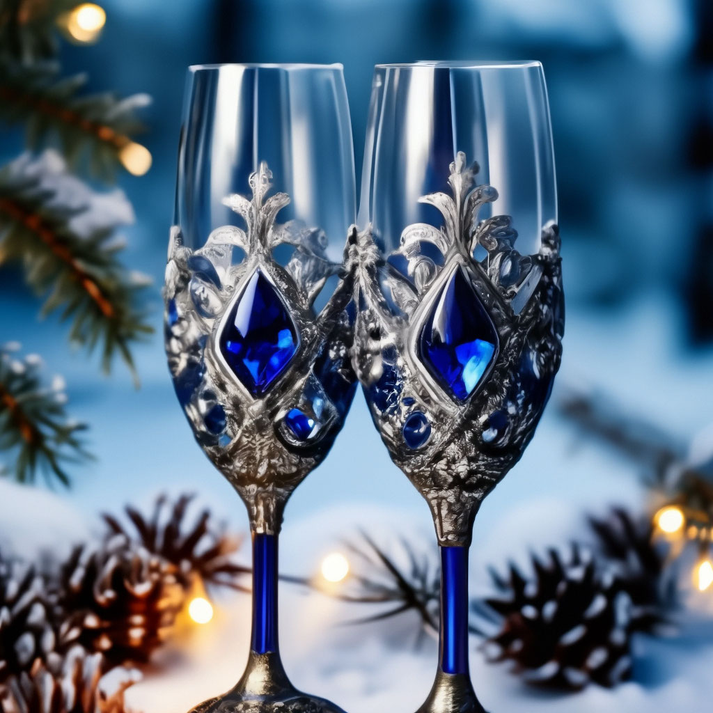 Бокал стеклянный для шампанского «Круиз», 160 мл, 7×20 см, цвет синий