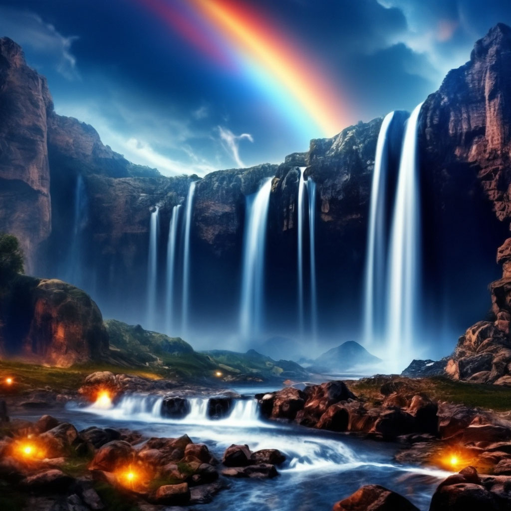 На что можно смотреть бесконечно? На потрясающий водопад! | Студия творчества «Краски»
