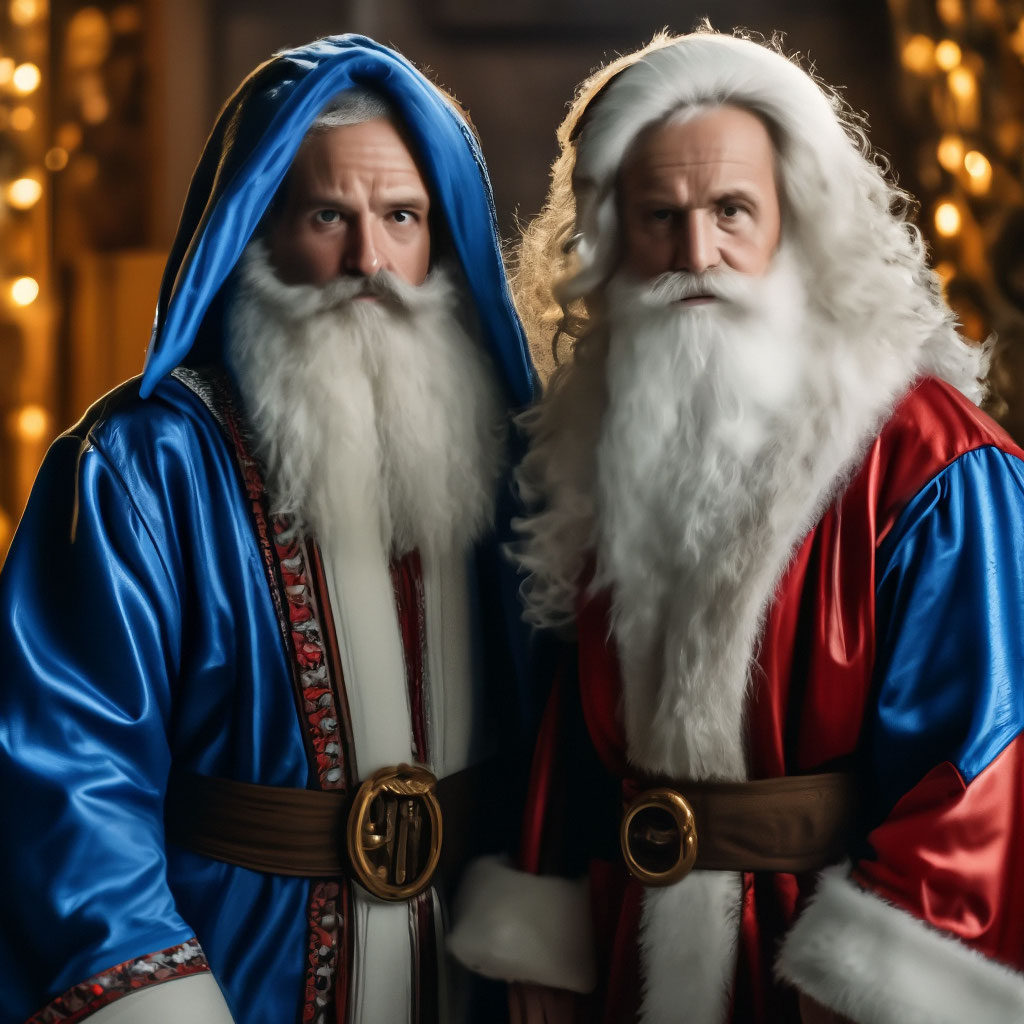 Дед мороз в голубой одежде стоит …» — создано в Шедевруме