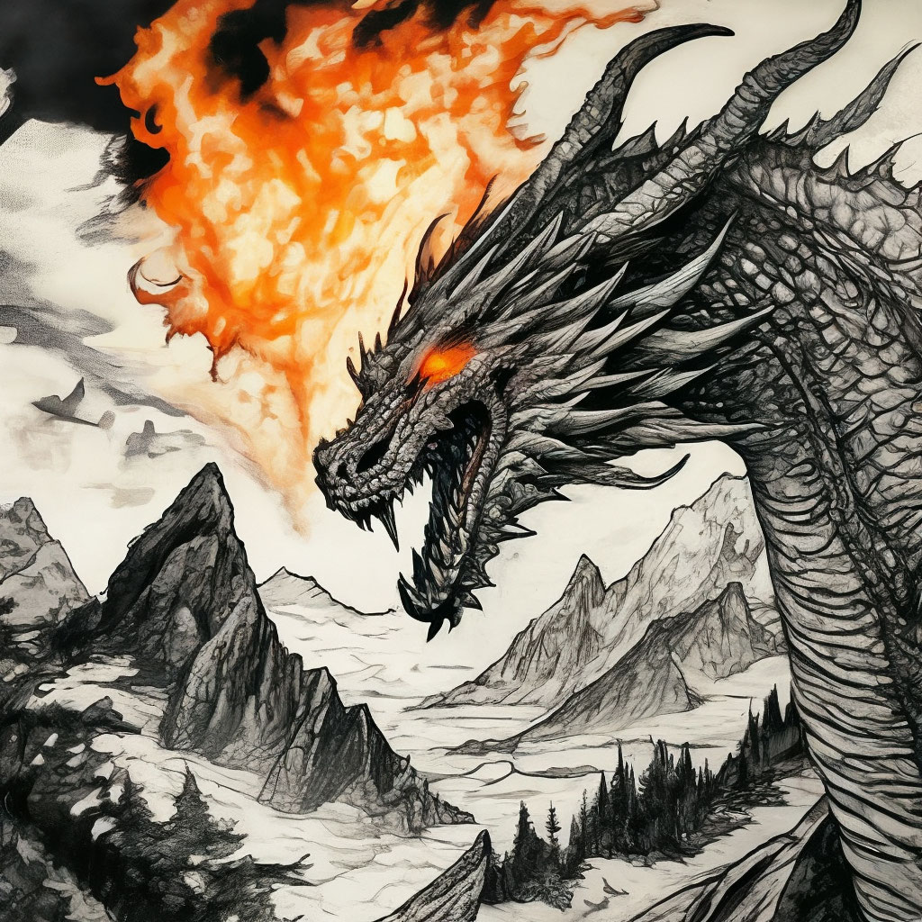 How To Draw A Realistic Dragon Breathing Fire Fire Breathing Dragon