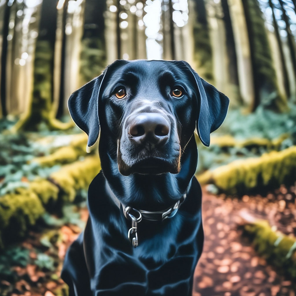Собака породы лабрадор , черный окрас…» — создано в Шедевруме