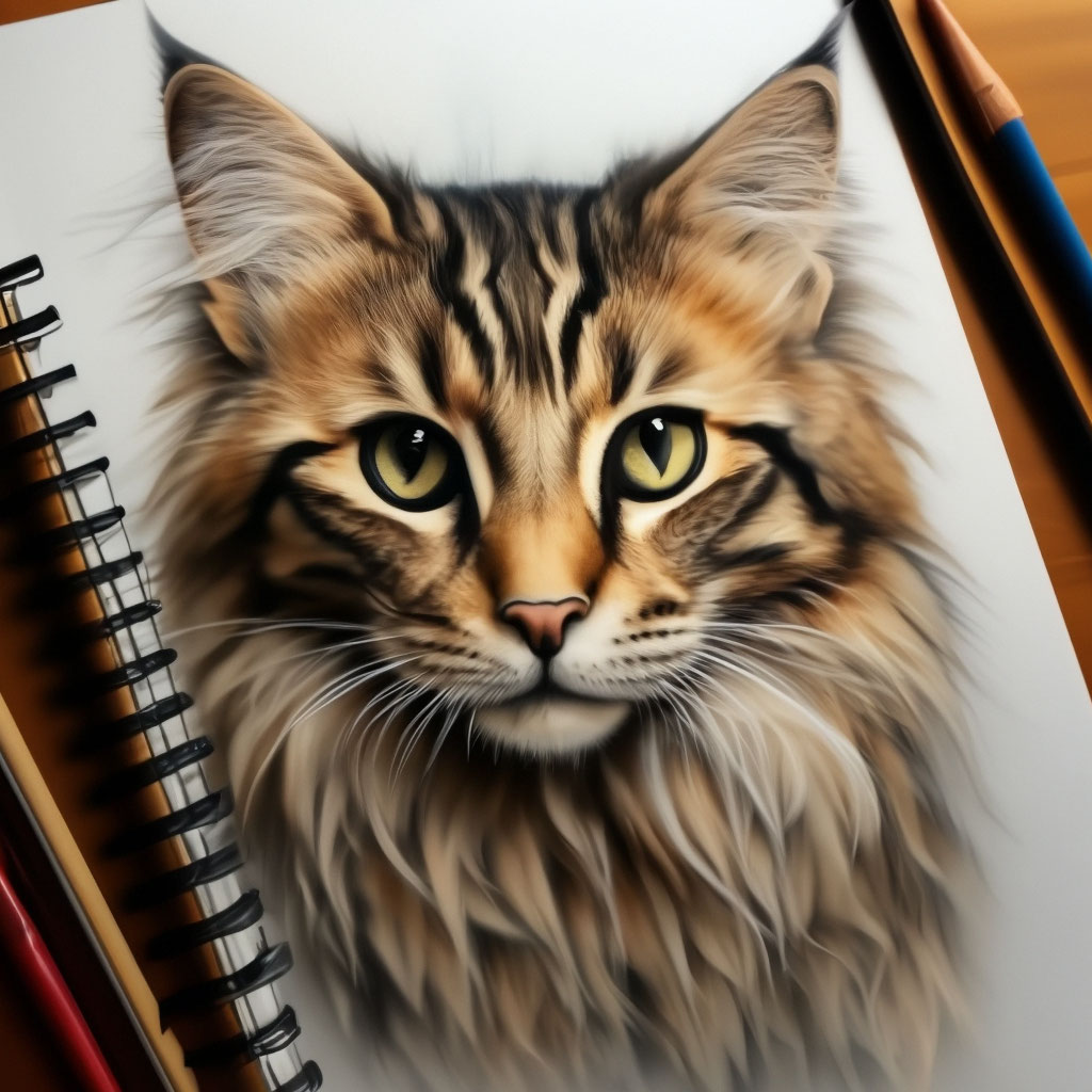 Красивая кошка рисунок поэтапно» — создано в Шедевруме