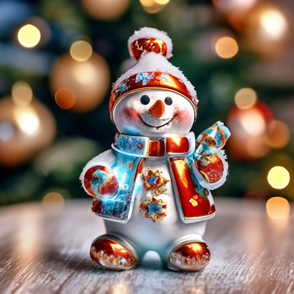 Снеговик с новогодними подарками — арт. 4447
