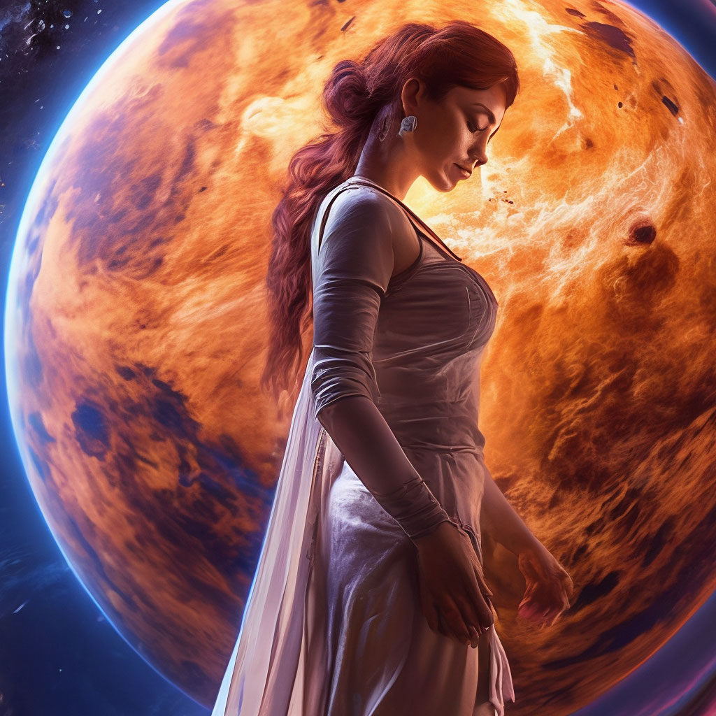 Планета Венера в образе женщины, в…» — создано в Шедевруме