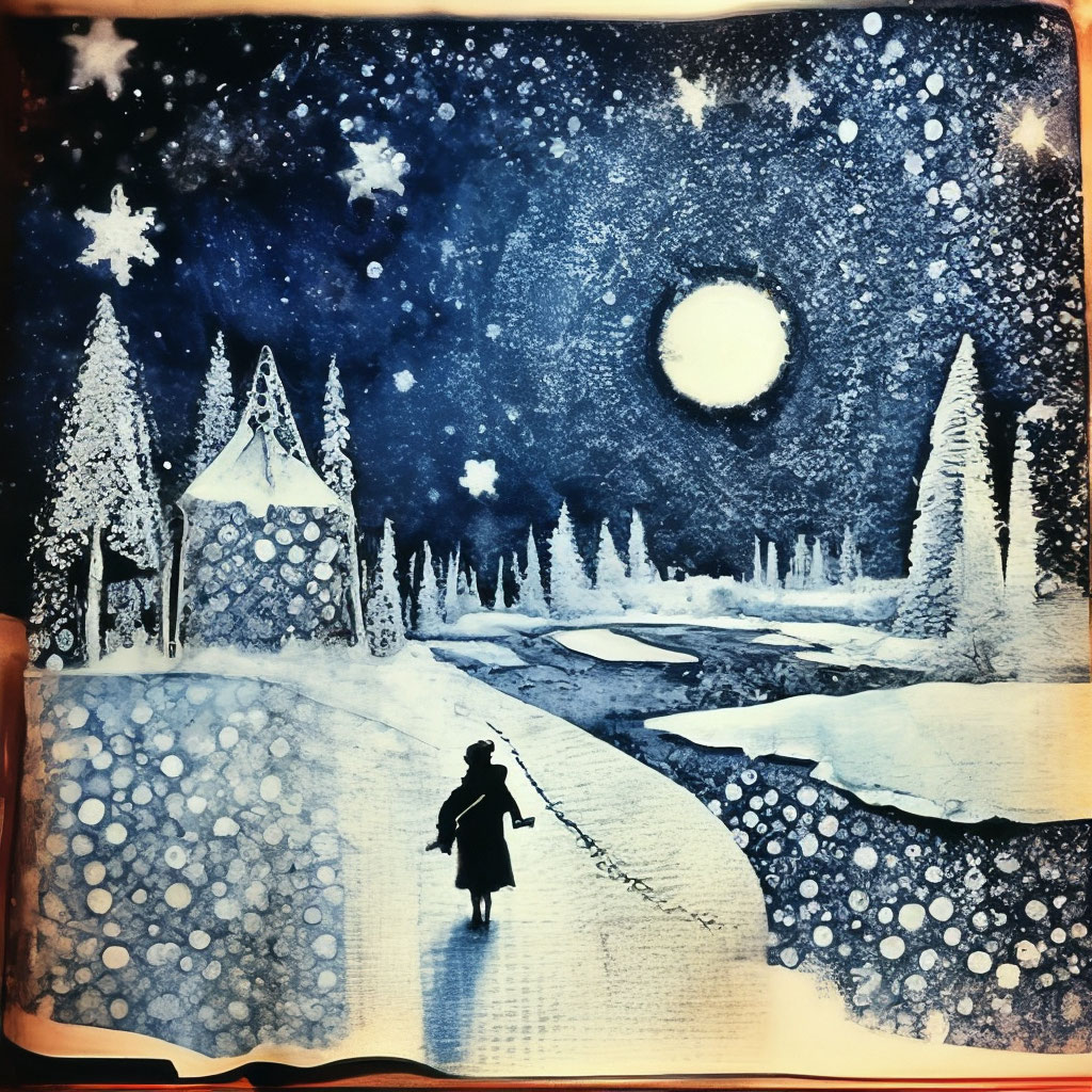 Как нарисовать рисунок к сказке «Ночь перед рождеством» простым карандашом пошагово