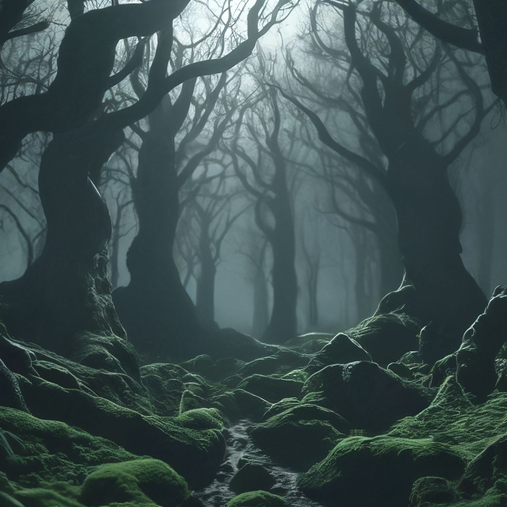 Creepy Forest By Jovilicioso Cyborg Cheshire Cat By Ruoyuart On