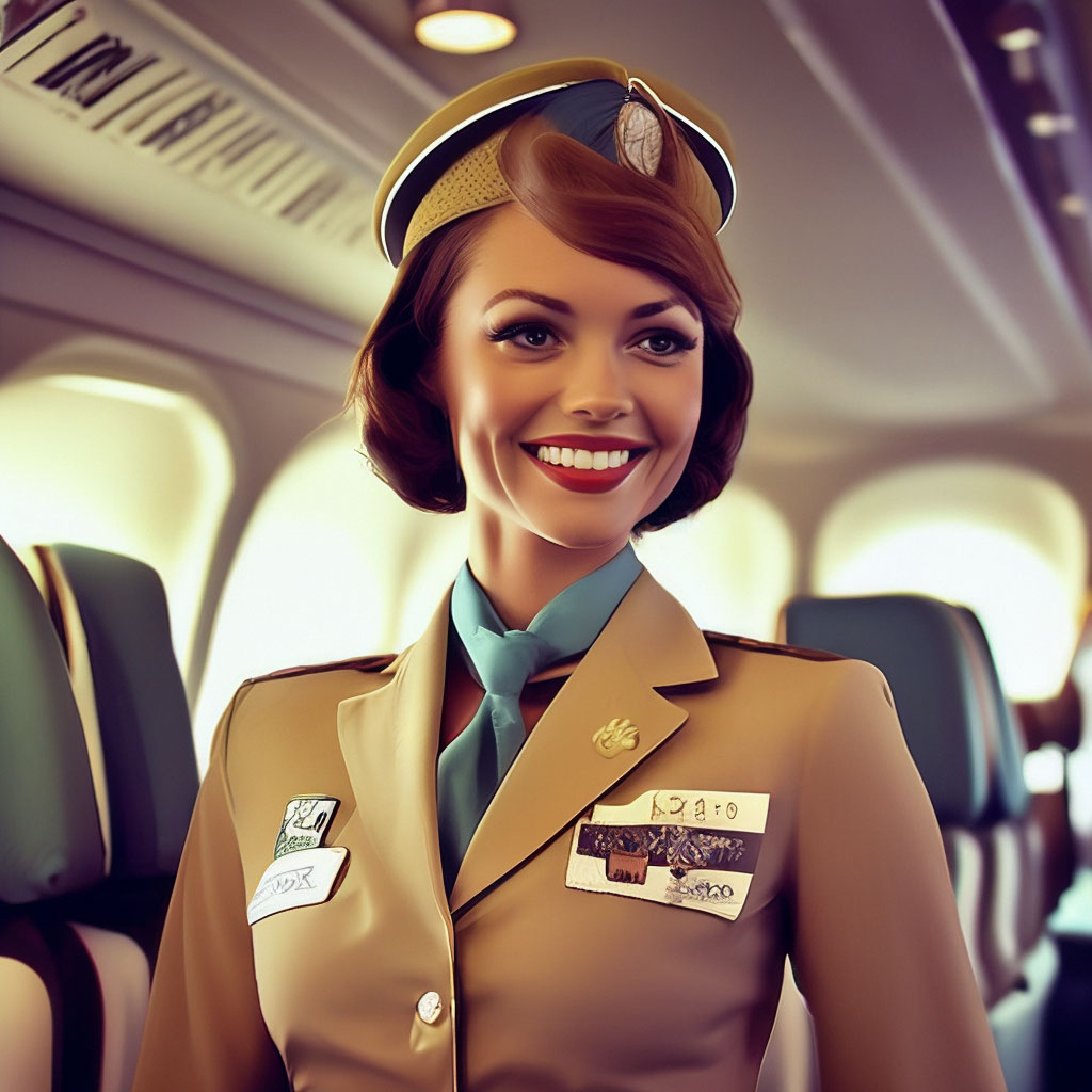 Стюардесса 60х годов." - картинка создана в Шедевруме.