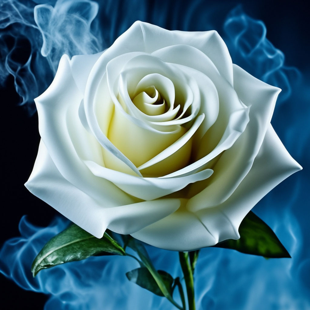 Красивая шелковая белая роза, …» — создано в Шедевруме