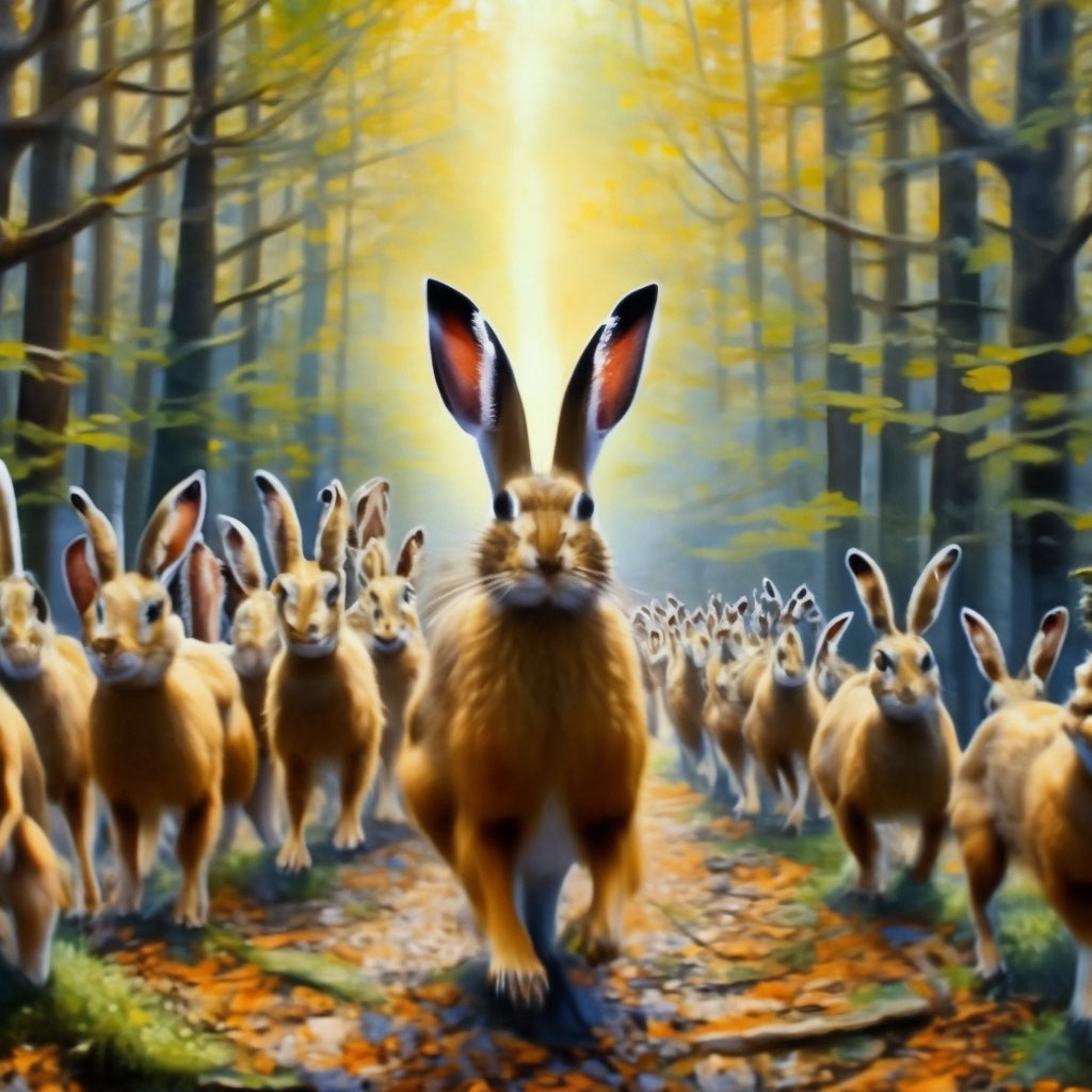 Заяц в лесу» — создано в Шедевруме