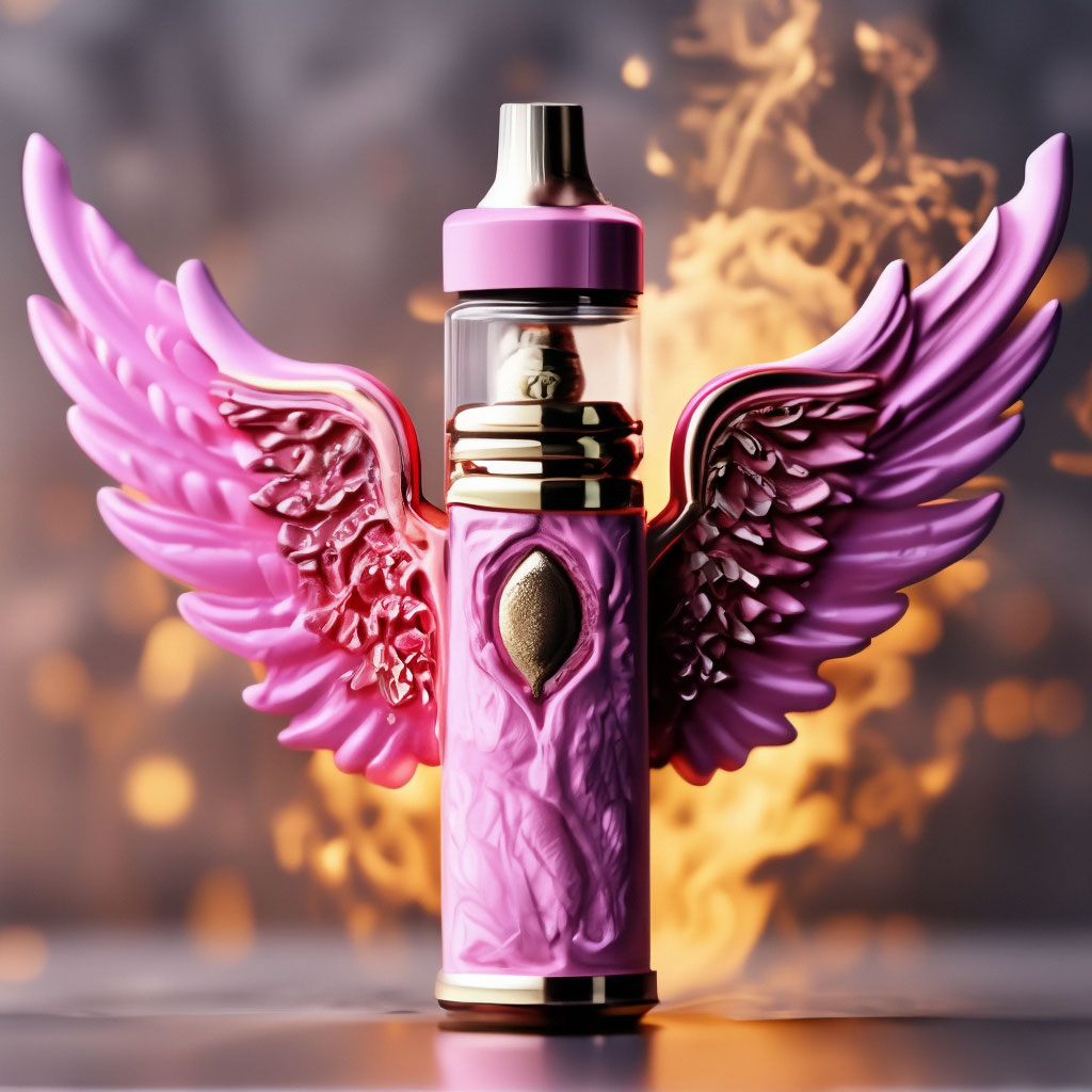Pink vape with wings"  image created in Shedevrum