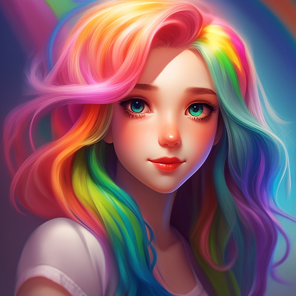 "Rainbow hair" - image created in Shedevrum