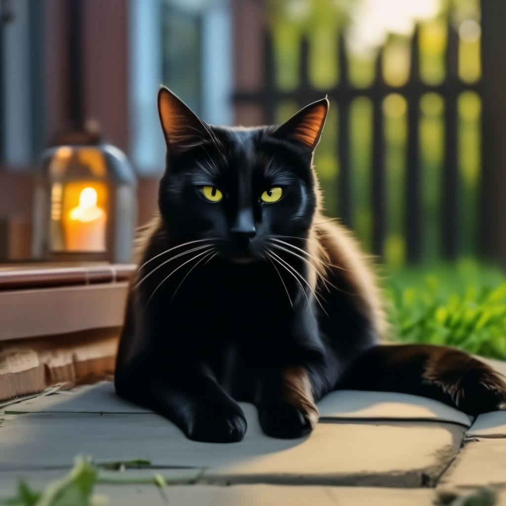 Черный Юмор🌚 Кот лежит во дворе. …» — создано в Шедевруме