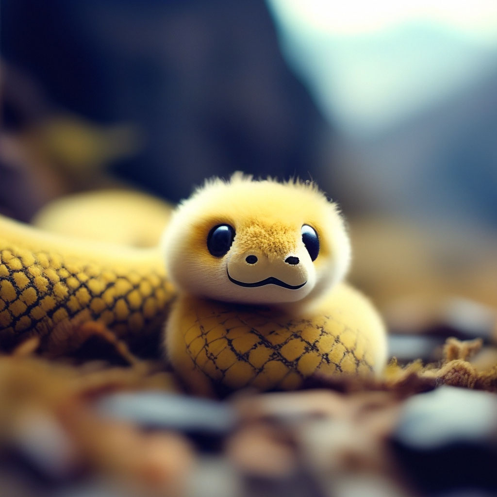 Милая маленькая пушистая змейка» — создано в Шедевруме