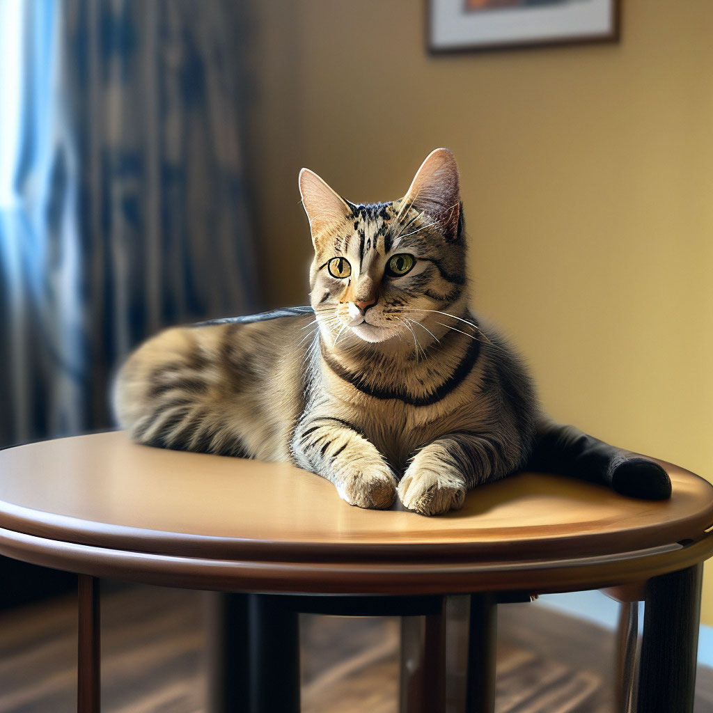 Кот на столе» — создано в Шедевруме