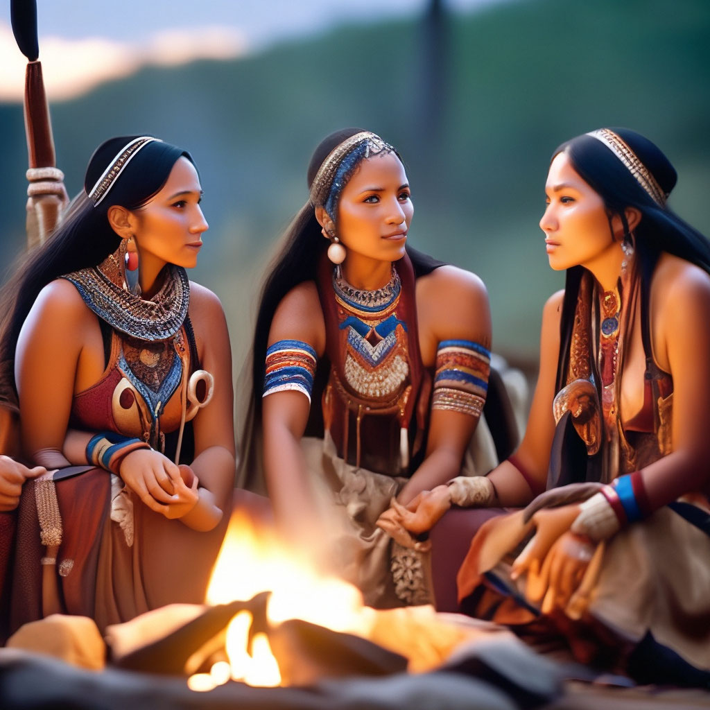 «Красивые женщины индейского племени …» — создано в Шедевруме