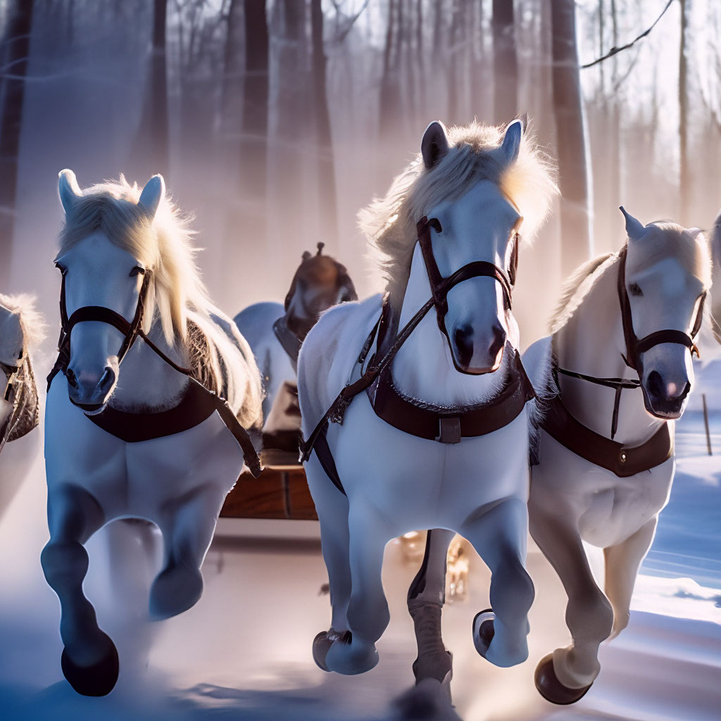 Тройка зимних лошадей