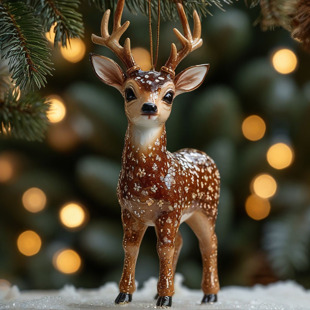 "Deer made of dark amber with spots, deer horns, hooves, emphasis on ...