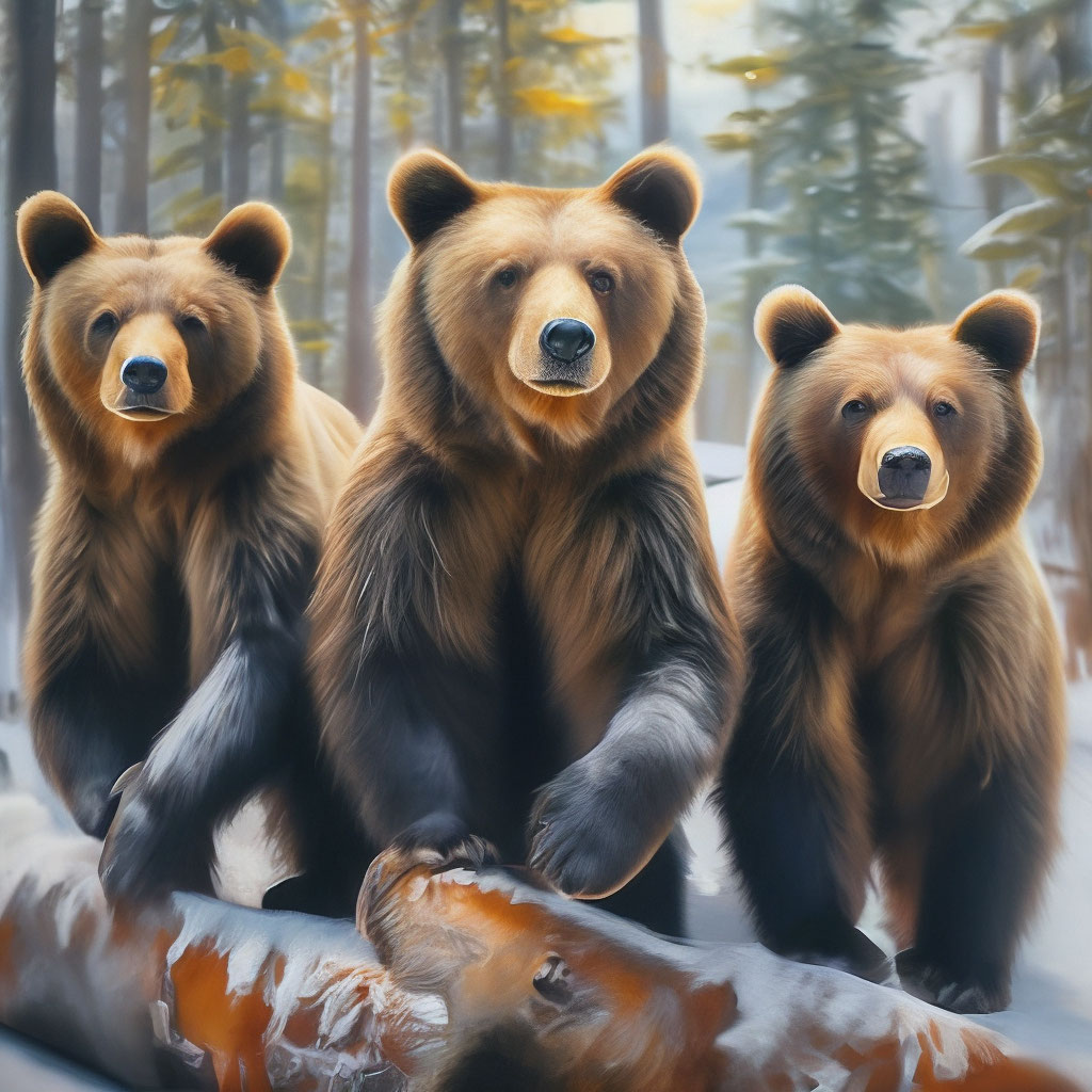 Картина три медведя, профессиональное …» — создано в Шедевруме