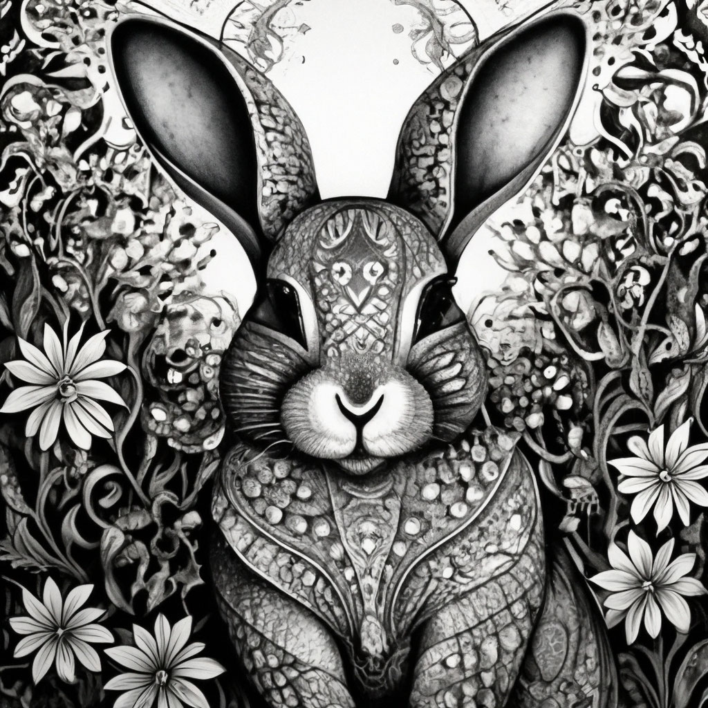Раскраска кролик – Математические картинки