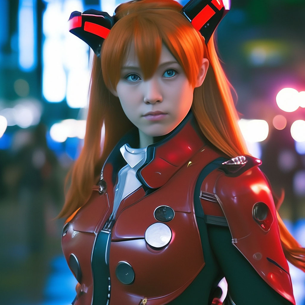 Asuka from Evangelion, девушка с …» — создано в Шедевруме