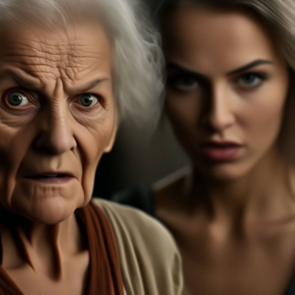 Старая женщина в саду с молодой внучкой | Бесплатно Фото