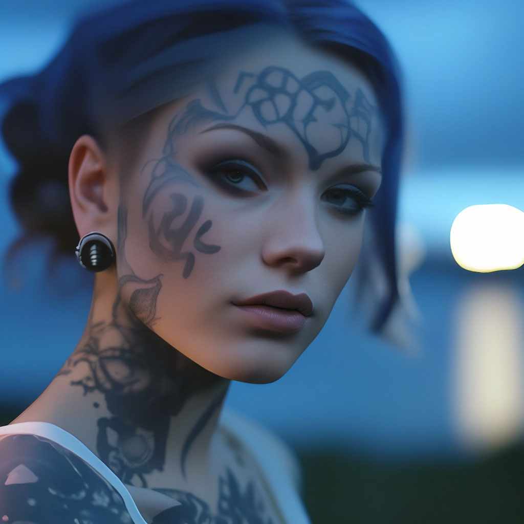 Татуировки на лице девушек фото