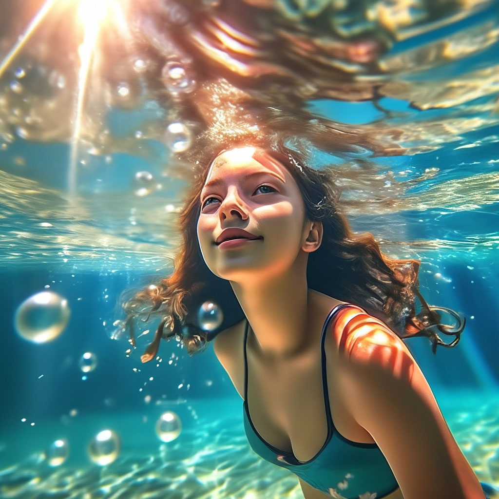 Женщины плавают под водой в масках на море | Премиум Фото