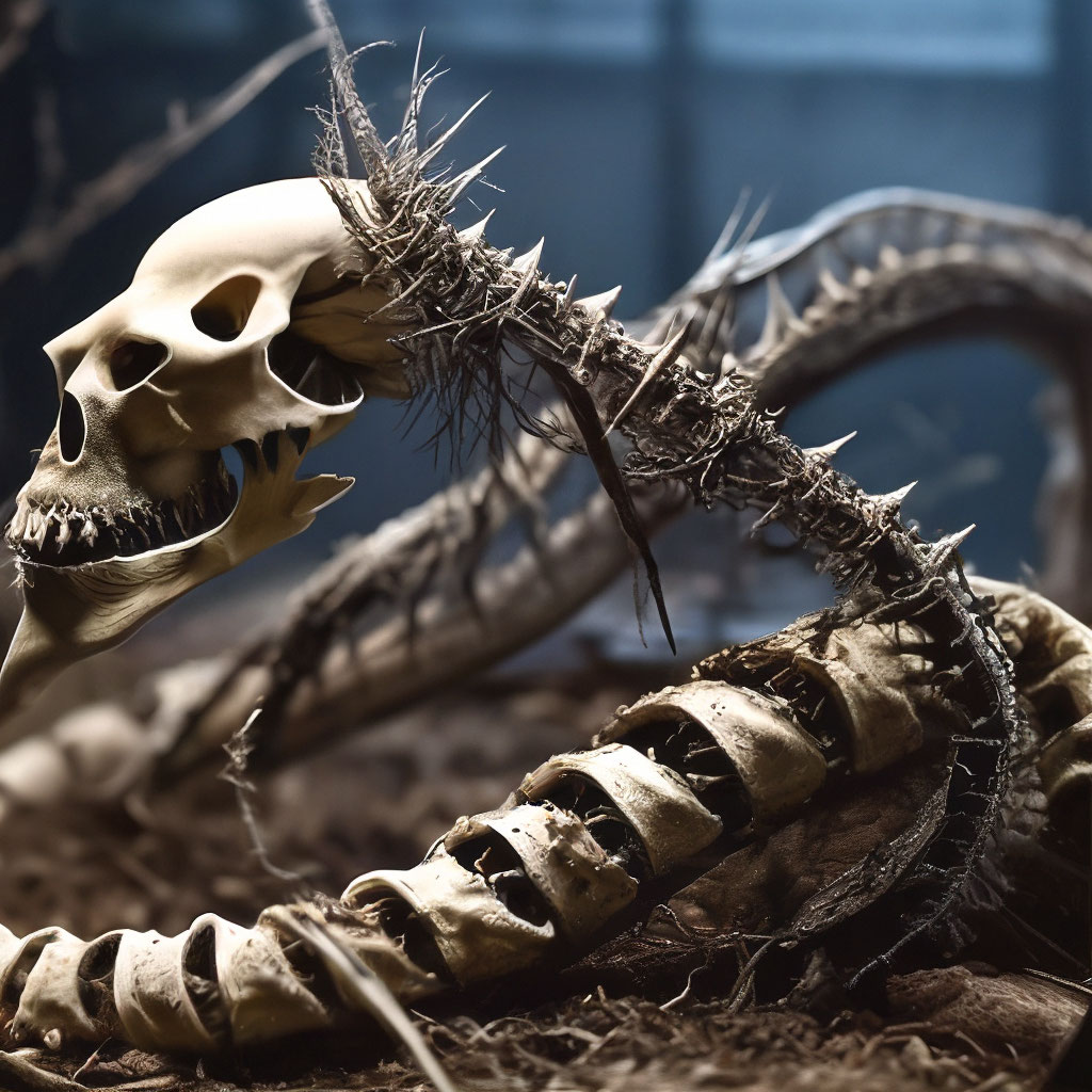 Закрыть голову скелета змеи королевской кобры для рисунка костяной змеи на черном фоне есть путь