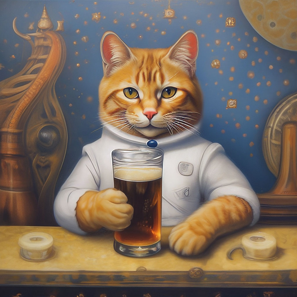 котик с пивом
