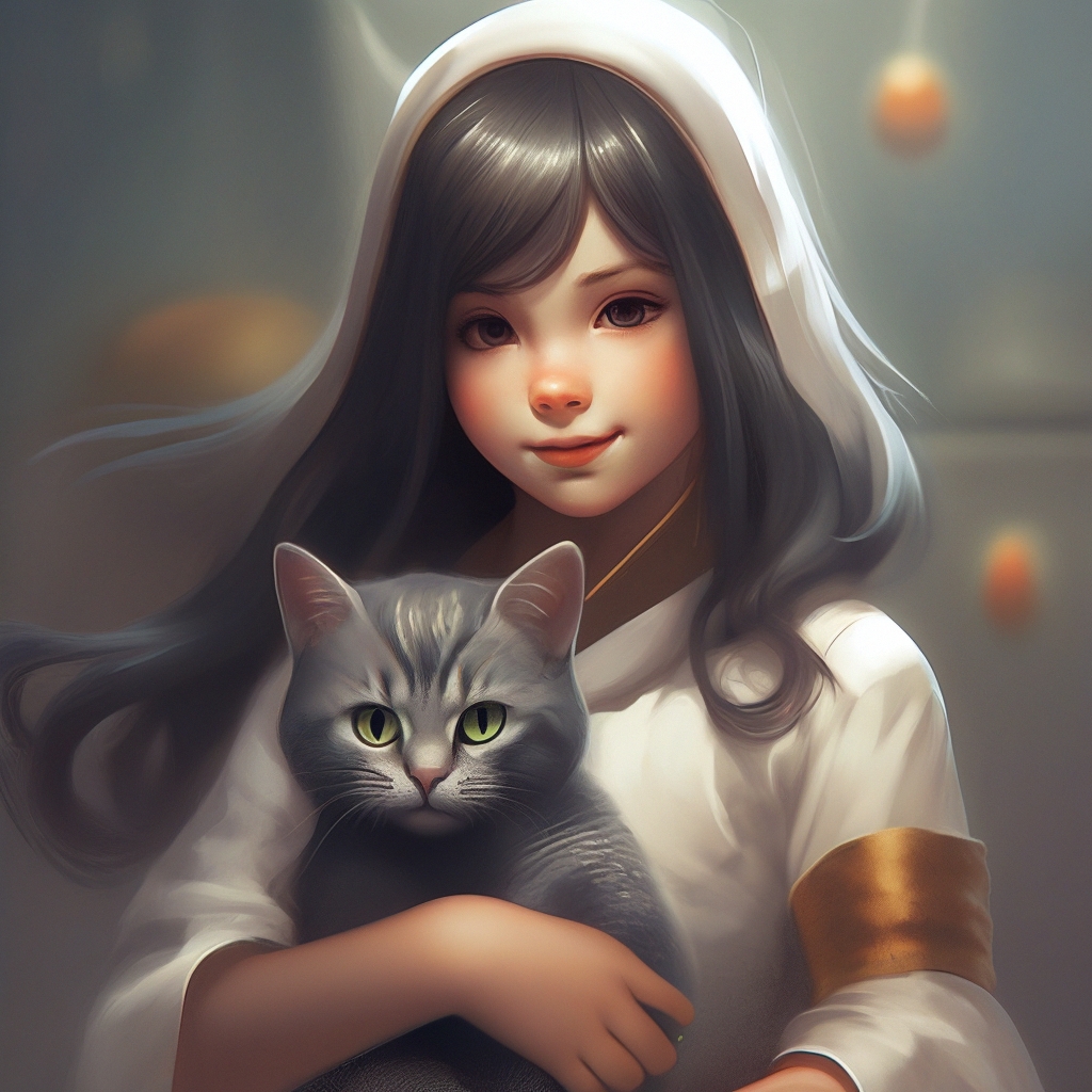 Девочка с кошкой картинка