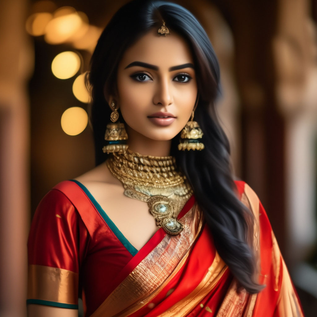 Красивая молодая индийская девушка в…» — создано в Шедевруме