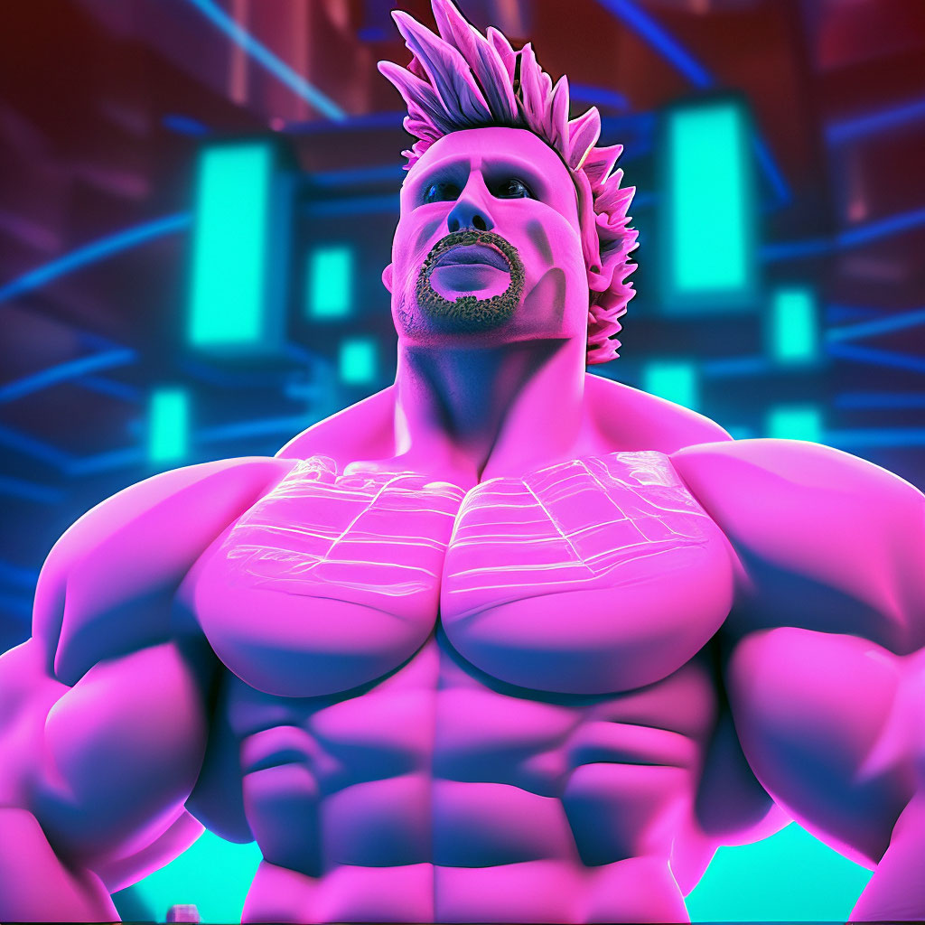 A huge pumped-up male bodybuilderquot  created in Shedevrum