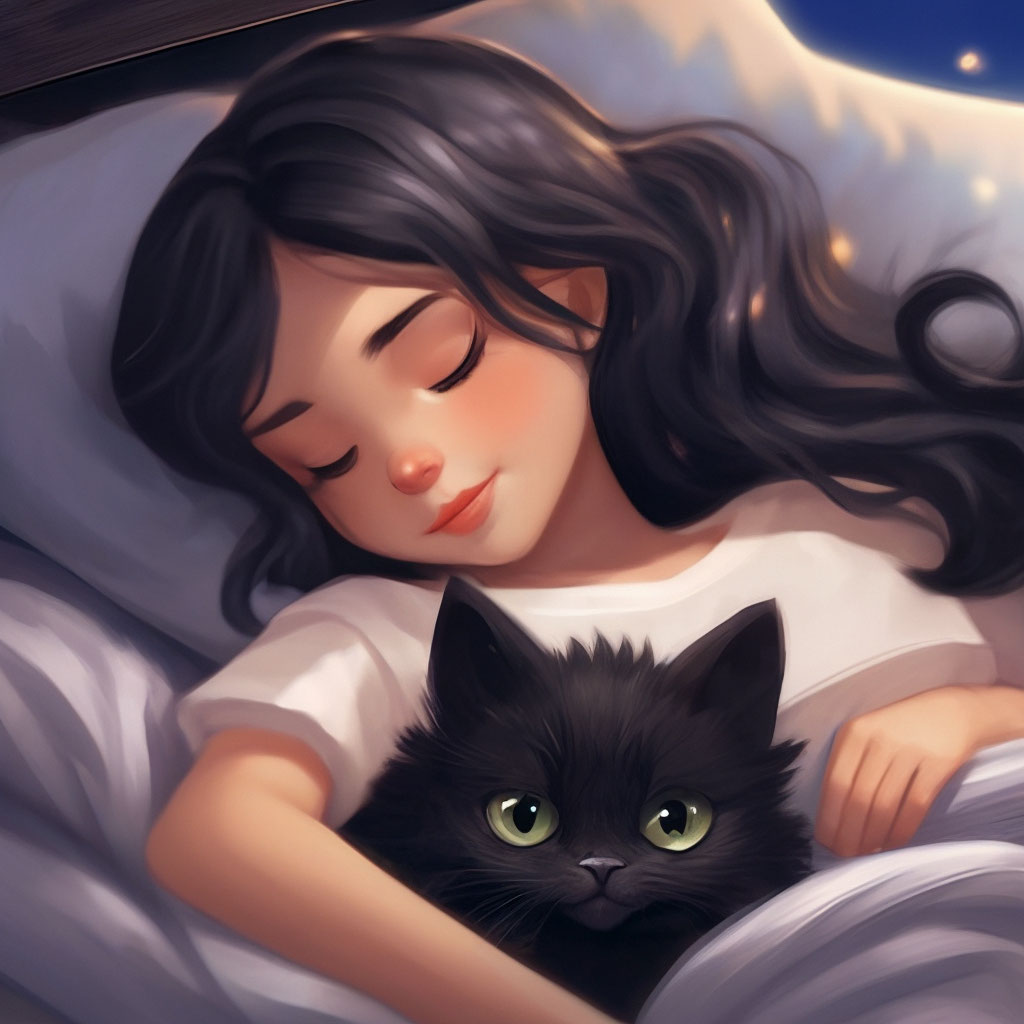 Спокойной ночи черный пушистый кот …» — создано в Шедевруме
