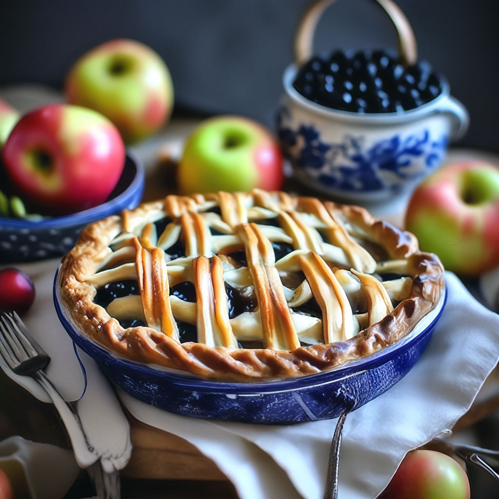 Шарлотка с яблоками и черной смородиной, в духовке - Простой рецепт