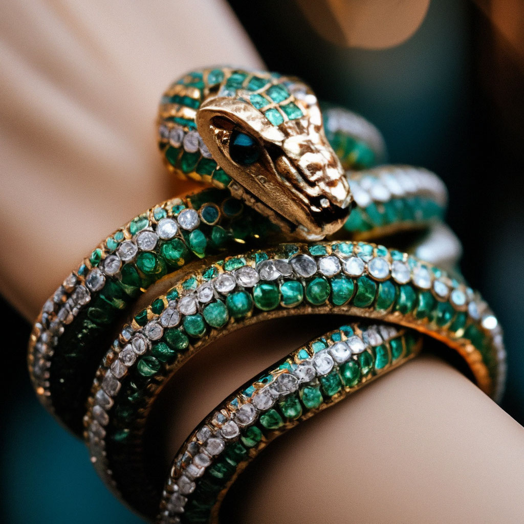 🐍 украшение браслет, берилловая змея…» — создано в Шедевруме