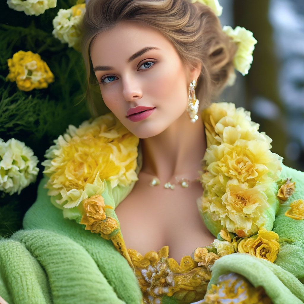 passionate-beautiful-woman-golden-lush-curls-gathered-in-a-bun-in-a