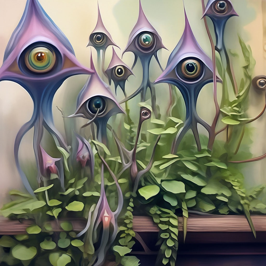 "Botanical reflections on the topic of strange alien -eyed plant ...