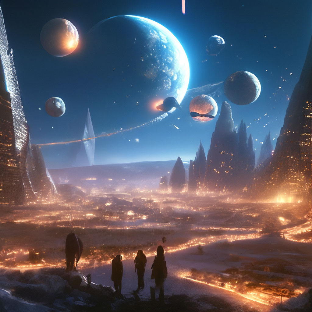 "New Year's Eve on another planet" — image created in Shedevrum