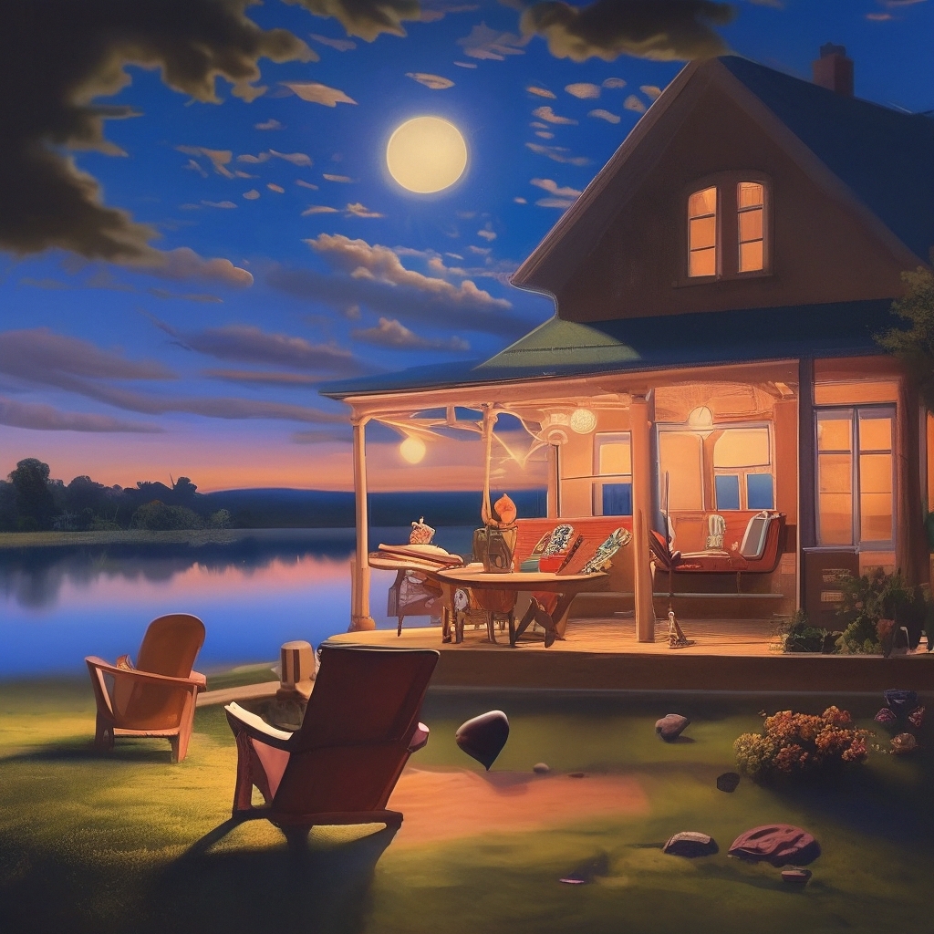 "A quiet night at the end of summer..." — image created in Shedevrum
