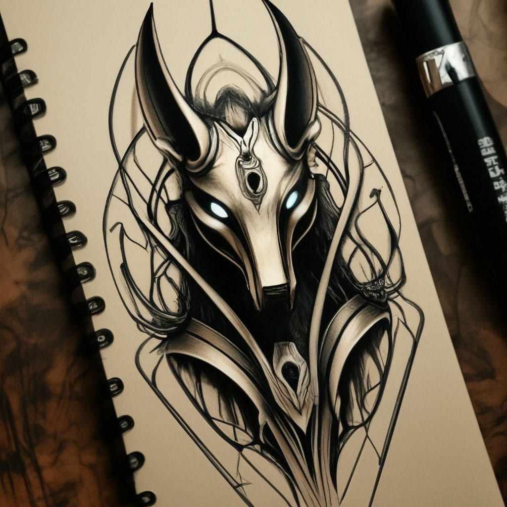 Anubis Tattoo Drawing