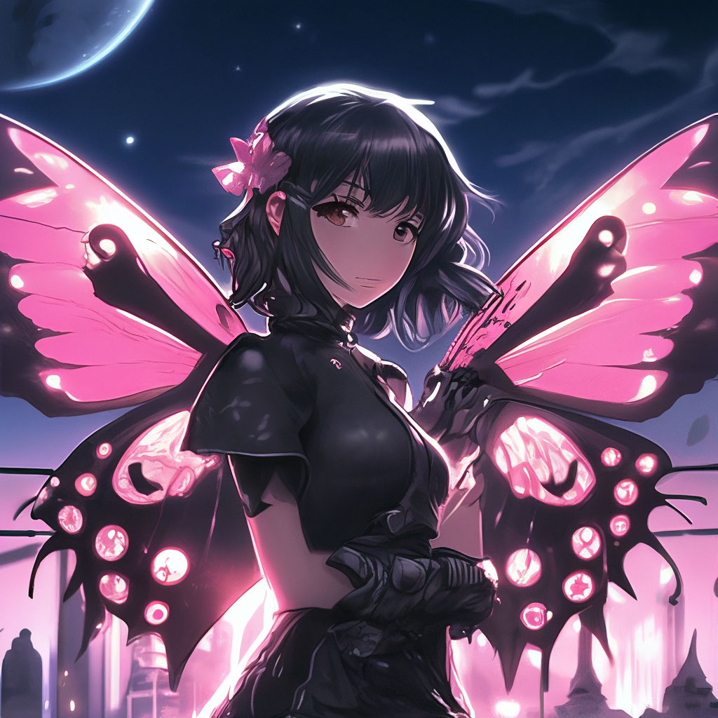 the-girl-is-a-black-butterfly-hawk-moth-in-black-and-pink-tones